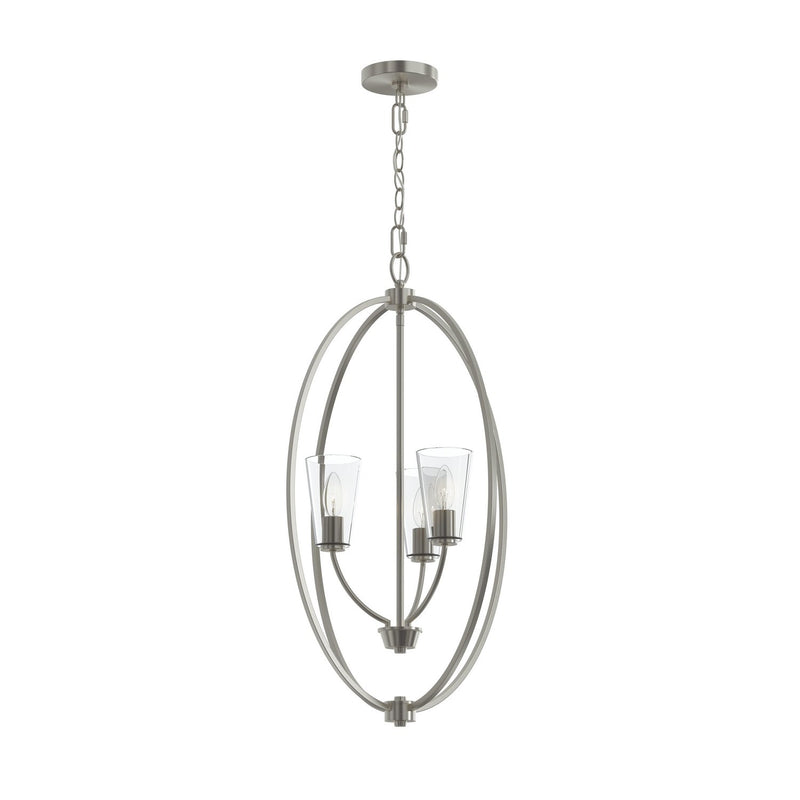 Progress Lighting P500512-009 Three Light Foyer Pendant, Brushed Nickel