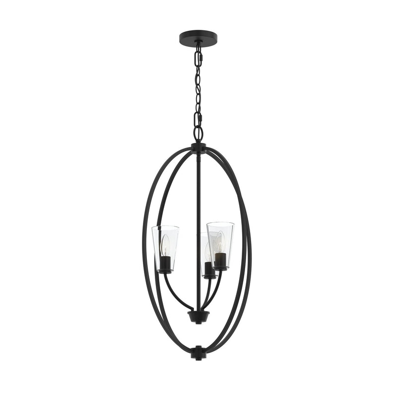 Progress Lighting P500512-31M Three Light Foyer Pendant, Matte Black