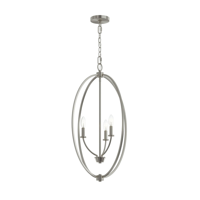 Progress Lighting P500513-009 Three Light Foyer Pendant, Brushed Nickel