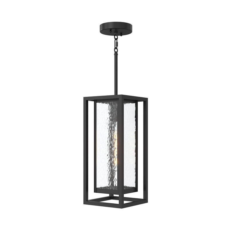 Progress Lighting P550148-031 One Light Outdoor Pendant, Textured Black