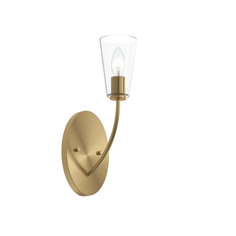 Progress Lighting P710154-191 One Light Wall Sconce, Brushed Gold