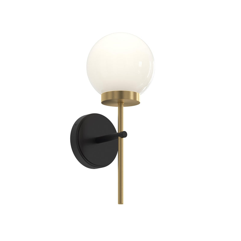 Progress Lighting P710157-319 One Light Wall Sconce, Matte Black and Brushed Gold