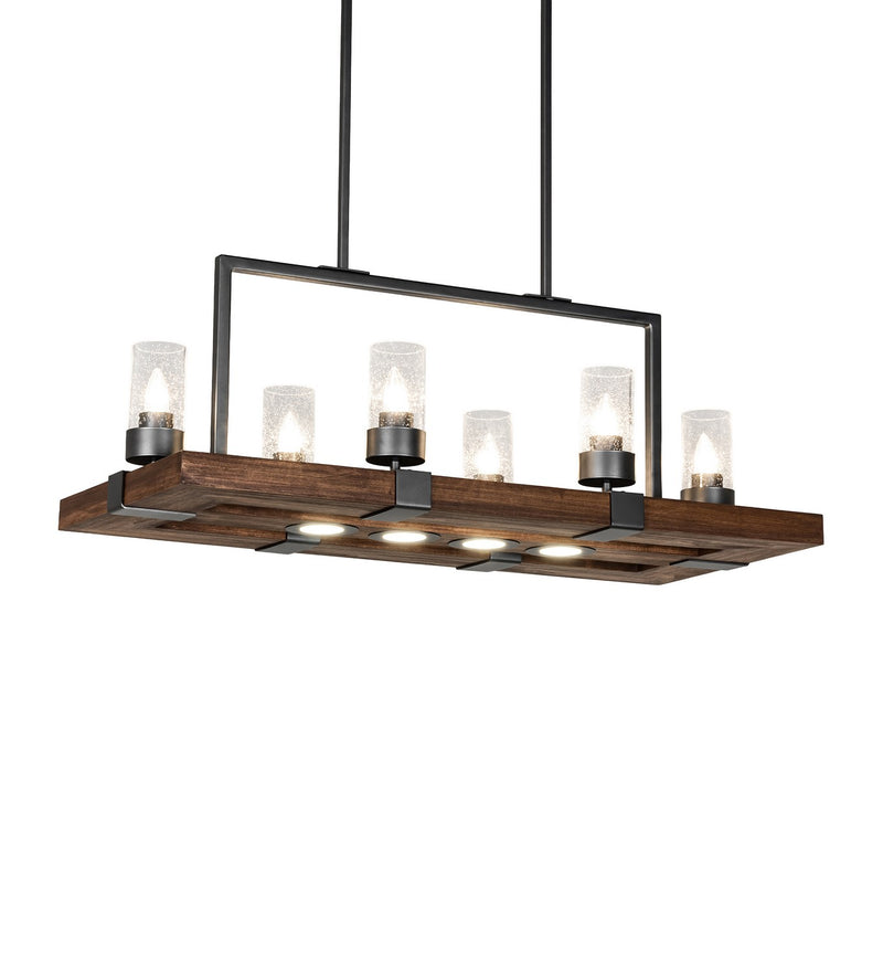 Meyda Tiffany 285418 Six Light Pendant, Wrought Iron
