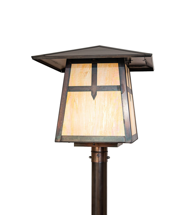 Meyda Tiffany 287501 One Light Post Mount, Weathered Antique Brass Weathered Antique Brass