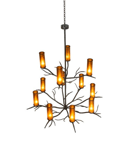 Meyda Tiffany 288938 12 Light Chandelier, Exterior Oil Rubbed Bronze