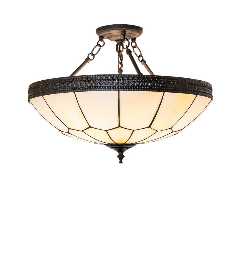 Meyda Tiffany 289614 Three Light Semi-Flush Mount, Dark Roast Dark Roast
