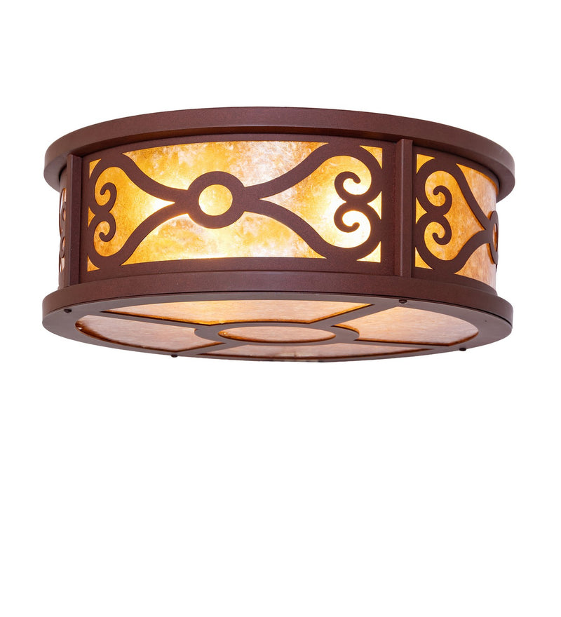 Meyda Tiffany 290940 Four Light Semi-Flush Mount, Red Rust