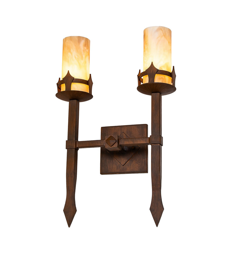 Meyda Tiffany 290966 Two Light Wall Sconce, Rustic Iron