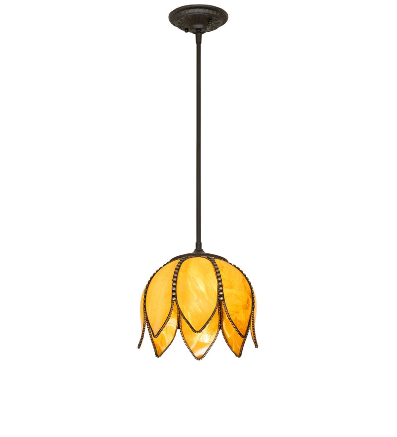 Meyda Tiffany 291053 One Light Mini Pendant, Oil Rubbed Bronze/Hi-Lited Craftsman Brown Oil Rubbed Bronze