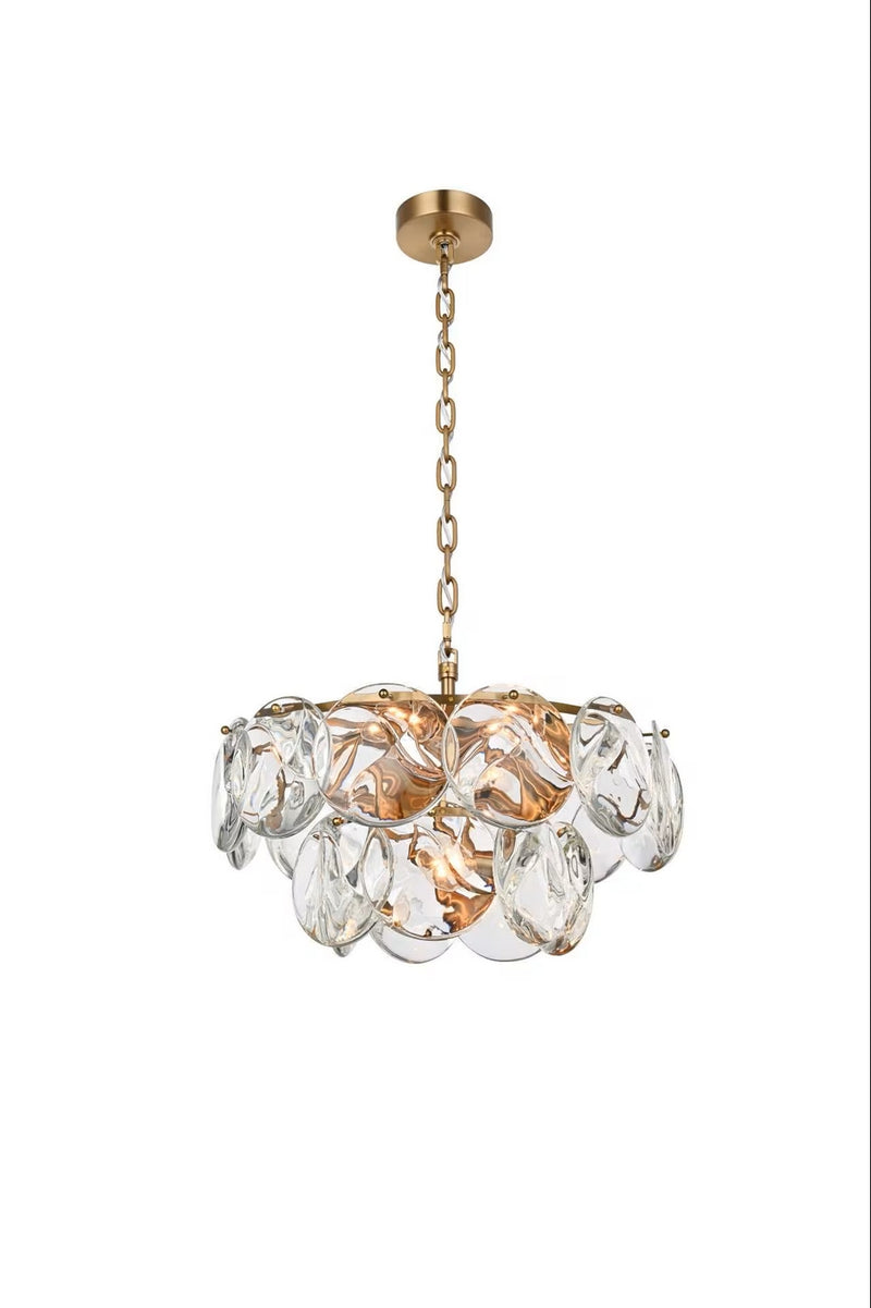 Elegant Lighting 1010D20SG-01CR Nine Light Chandelier, Satin Gold