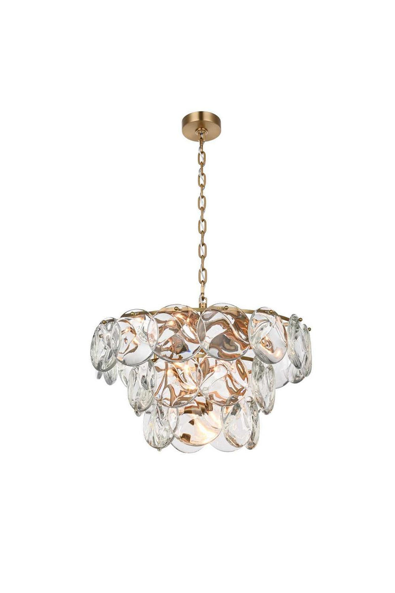 Elegant Lighting 1010D24SG-01CR 12 Light Chandelier, Satin Gold