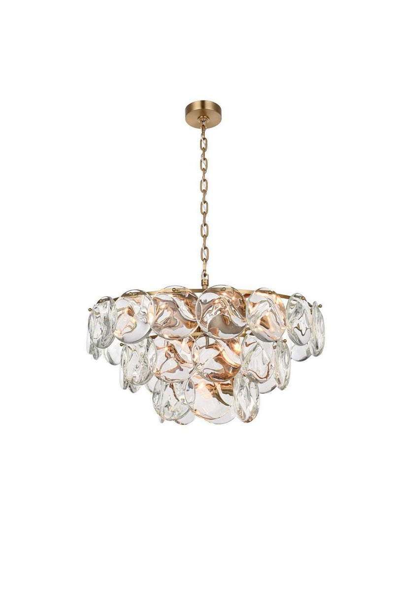 Elegant Lighting 1010D28SG-01CR 14 Light Chandelier, Satin Gold