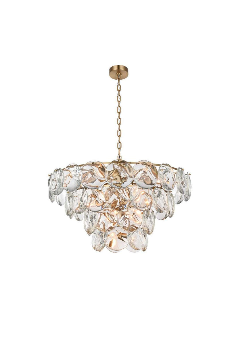 Elegant Lighting 1010D32SG-01CR 21 Light Chandelier, Satin Gold