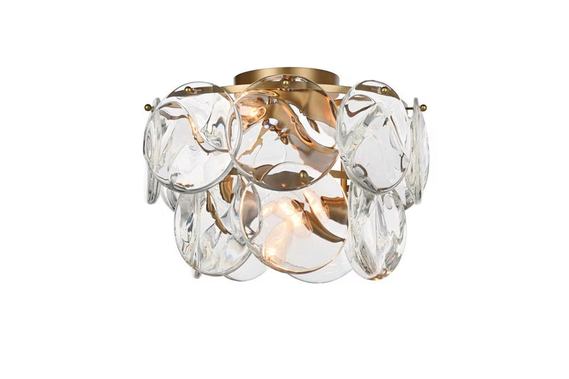 Elegant Lighting 1010F16SG-01CR Six Light Flush Mount, Satin Gold