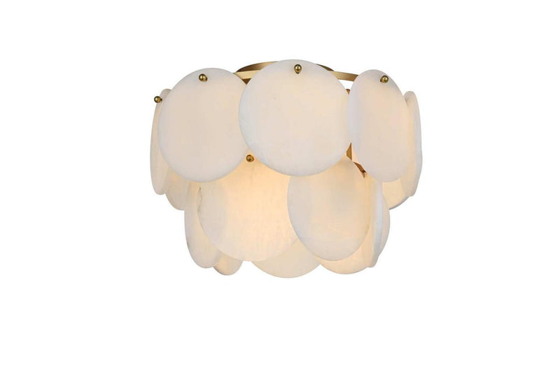 Elegant Lighting 1010F16SG-11ST Six Light Flush Mount, Satin Gold