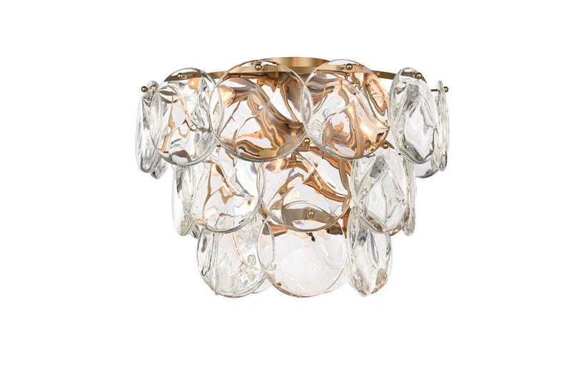 Elegant Lighting 1010F20SG-01CR 12 Light Flush Mount, Satin Gold