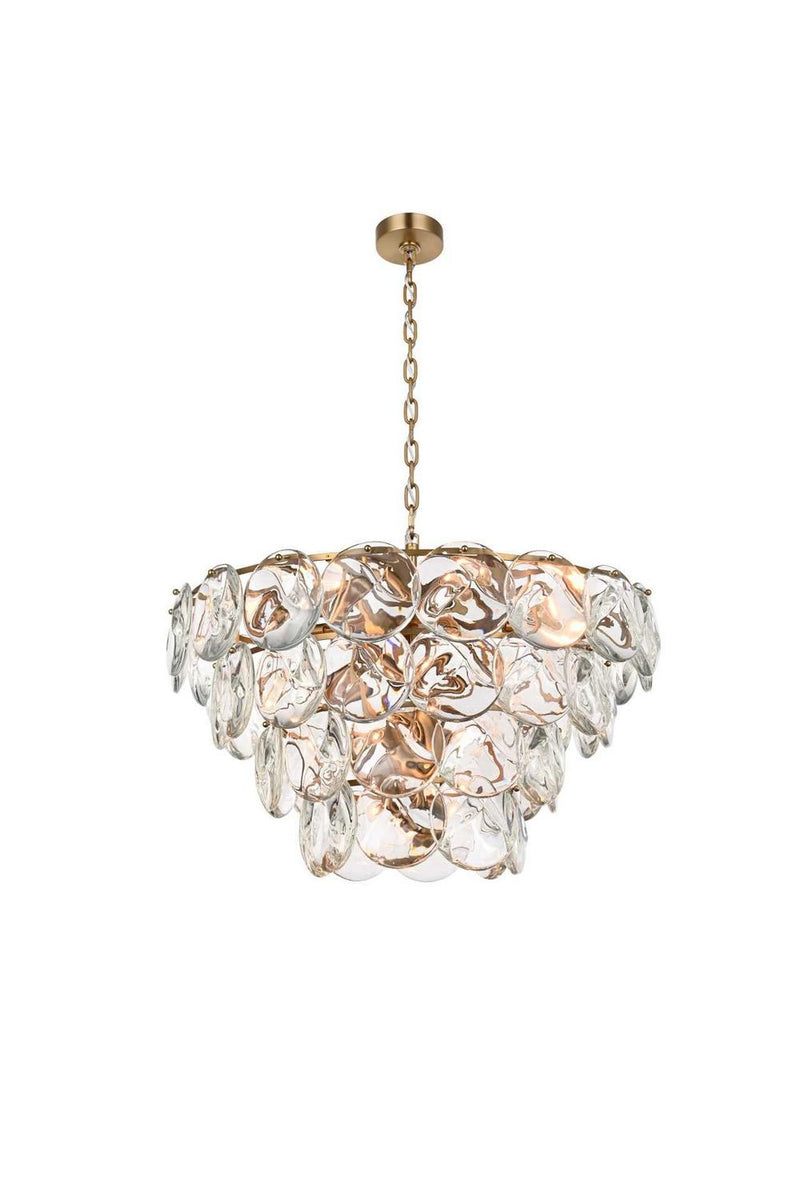 Elegant Lighting 1010G30SG-01CR 21 Light Chandelier, Satin Gold