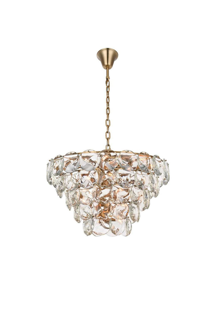 Elegant Lighting 1010G36SG-01CR 29 Light Chandelier, Satin Gold