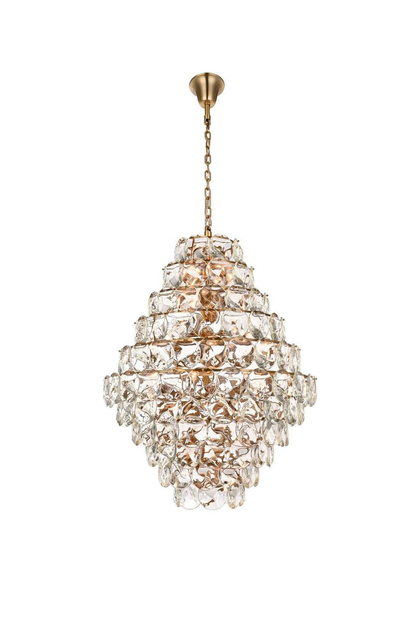 Elegant Lighting 1010G42SG-01CR 66 Light Chandelier, Satin Gold