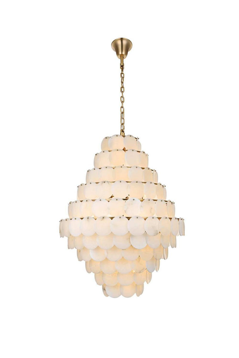 Elegant Lighting 1010G42SG-11ST 66 Light Chandelier, Satin Gold