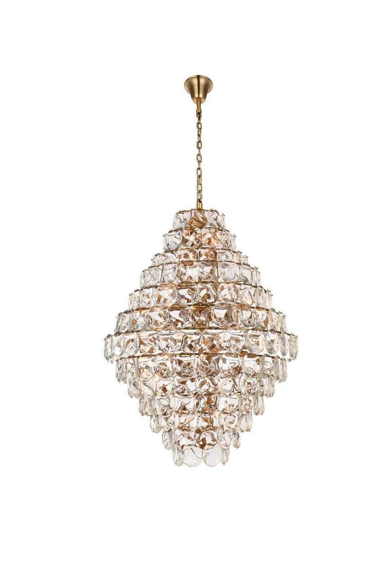 Elegant Lighting 1010G48SG-01CR 90 Light Chandelier, Satin Gold