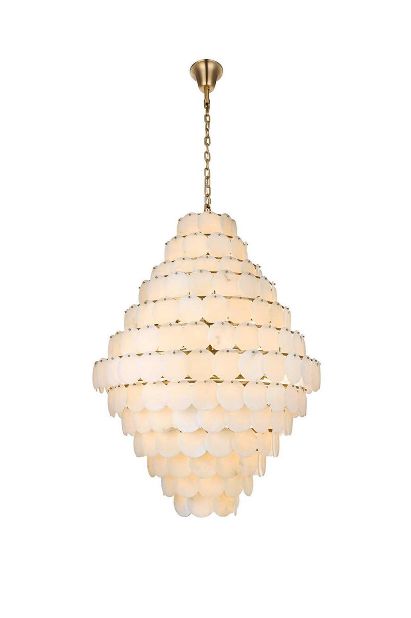 Elegant Lighting 1010G48SG-11ST 90 Light Chandelier, Satin Gold