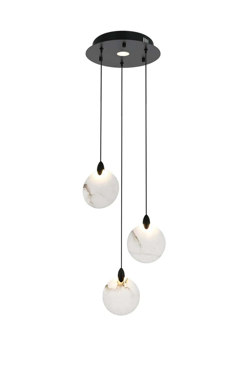 Elegant Lighting 1012D12BK-11ST LED Pendant, Black