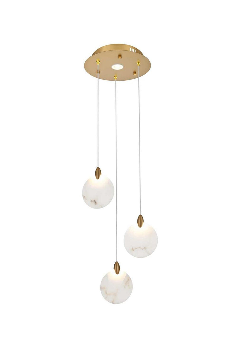 Elegant Lighting 1012D12SG-11ST LED Pendant, Satin Gold