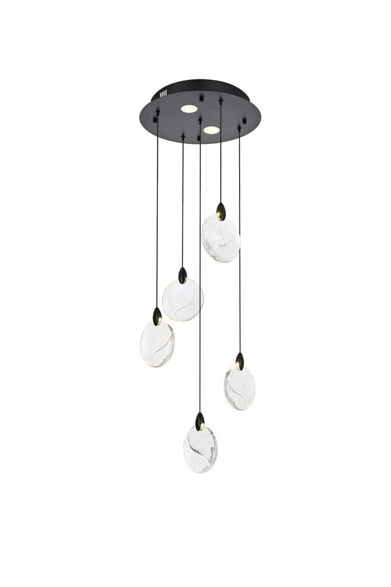 Elegant Lighting 1012D16BK-01CR LED Pendant, Black