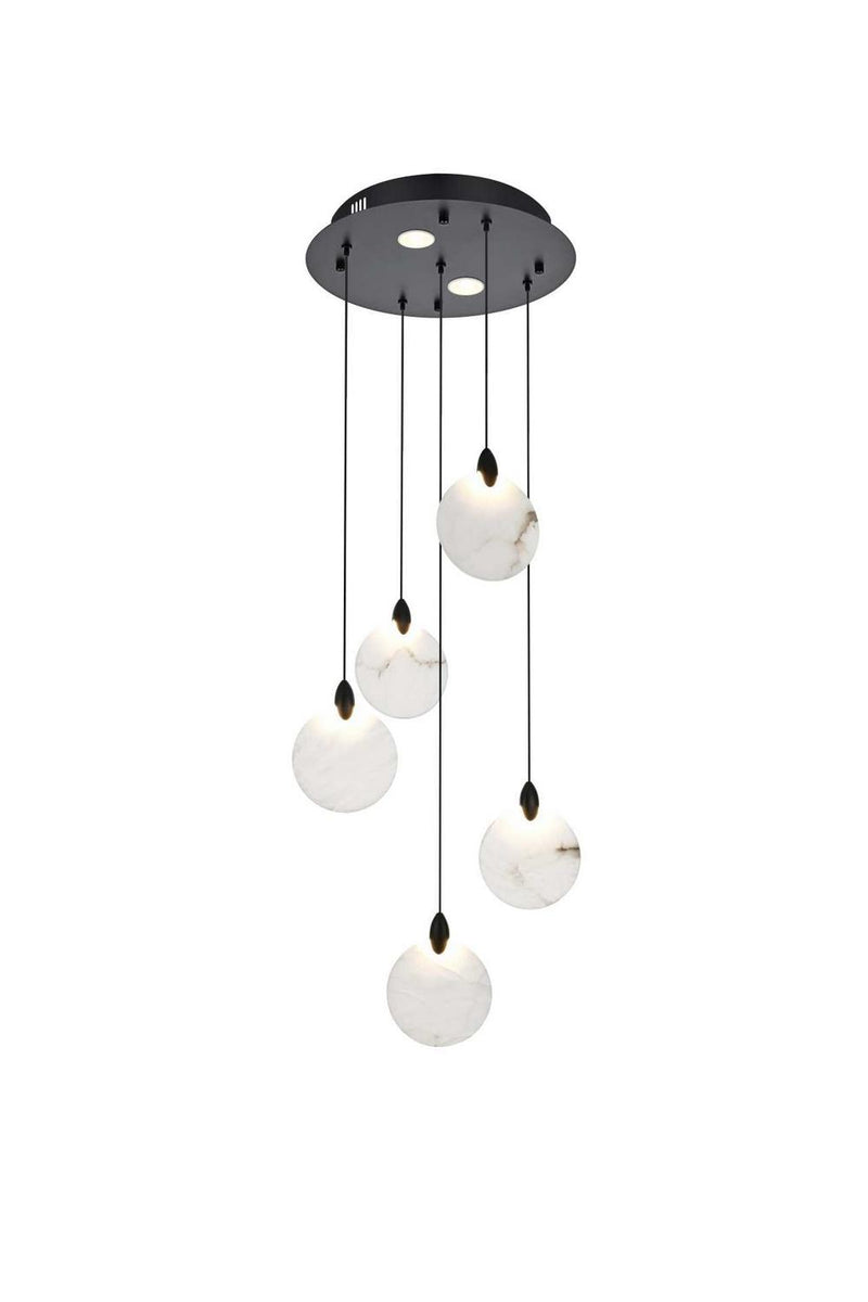 Elegant Lighting 1012D16BK-11ST LED Pendant, Black