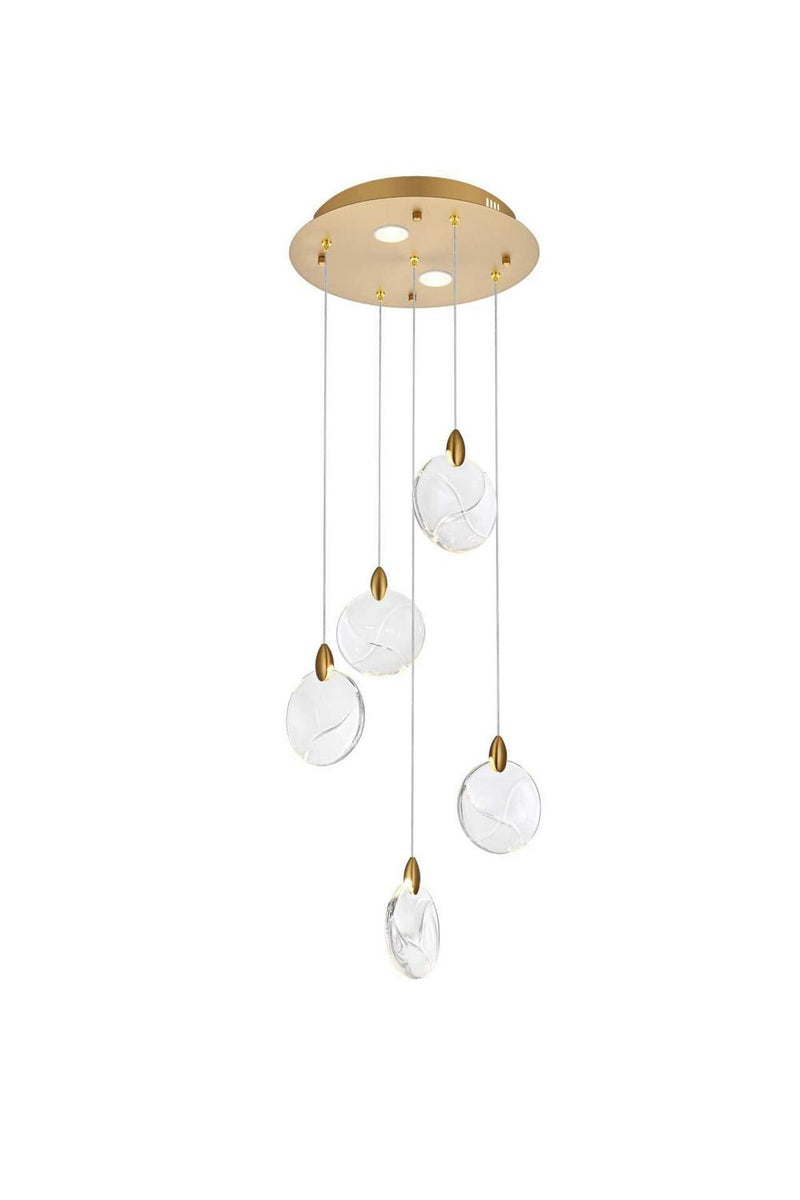 Elegant Lighting 1012D16SG-01CR LED Pendant, Satin Gold