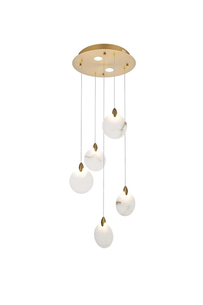 Elegant Lighting 1012D16SG-11ST LED Pendant, Satin Gold