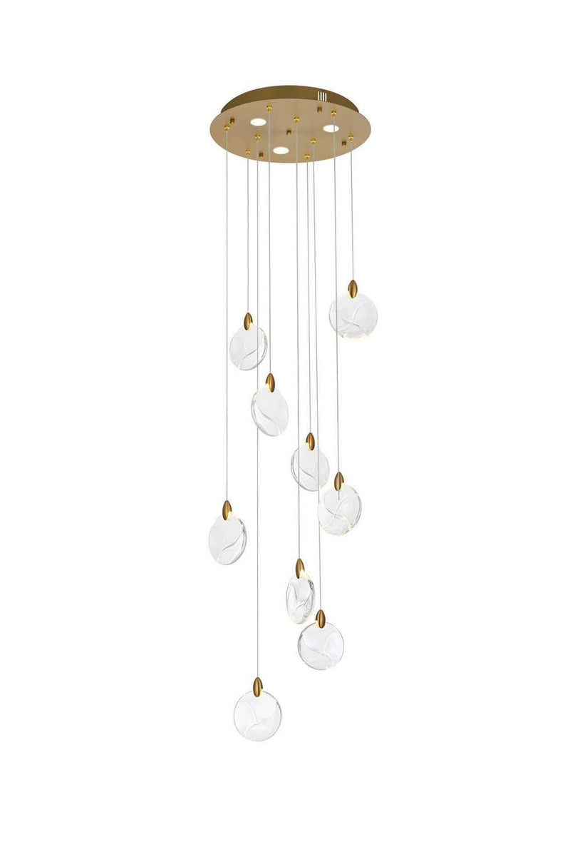 Elegant Lighting 1012D20SG-01CR LED Pendant, Satin Gold