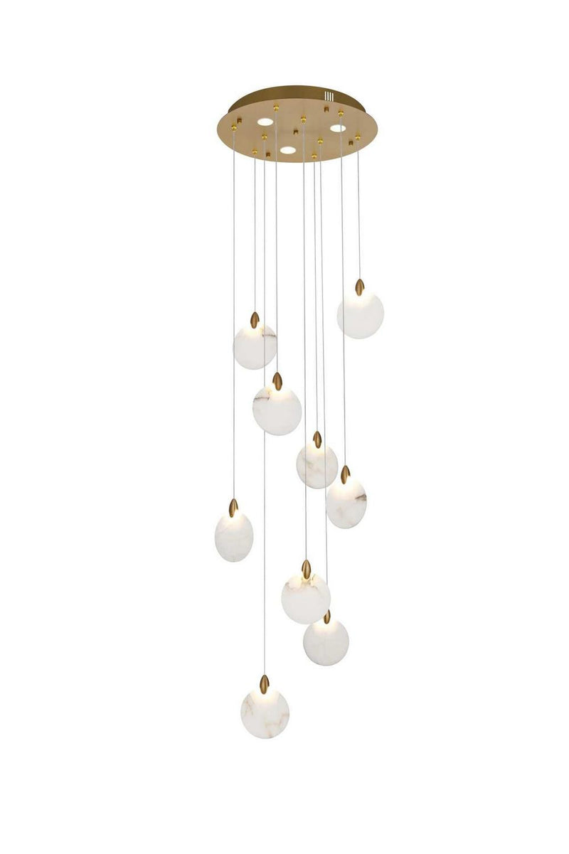 Elegant Lighting 1012D20SG-11ST LED Pendant, Satin Gold
