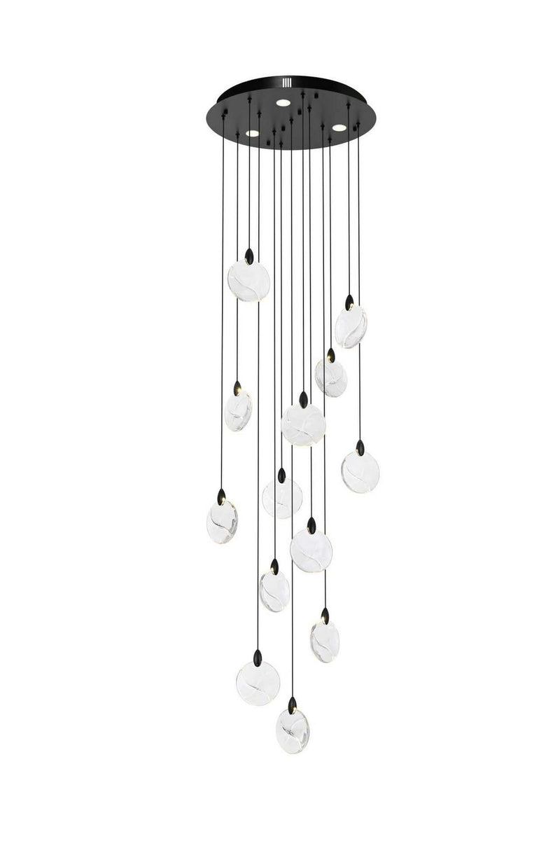 Elegant Lighting 1012D24BK-01CR LED Pendant, Black