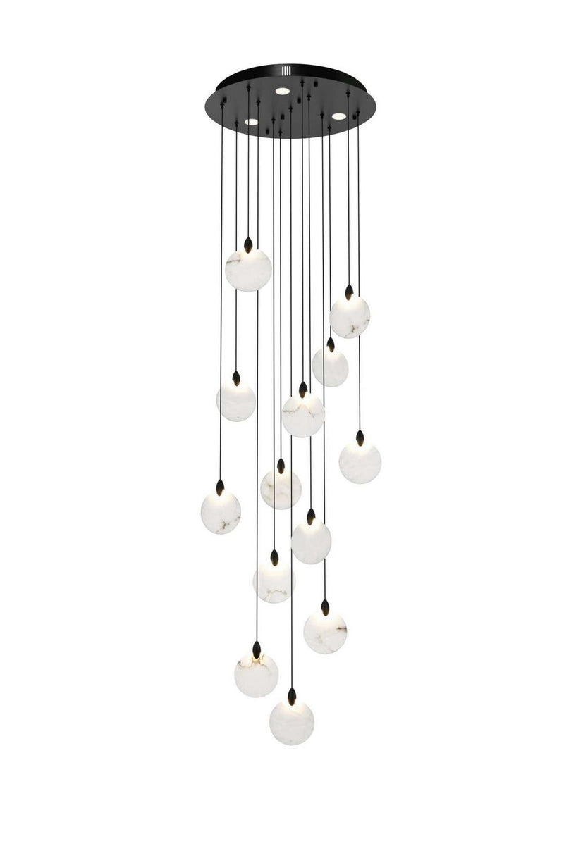 Elegant Lighting 1012D24BK-11ST LED Pendant, Black