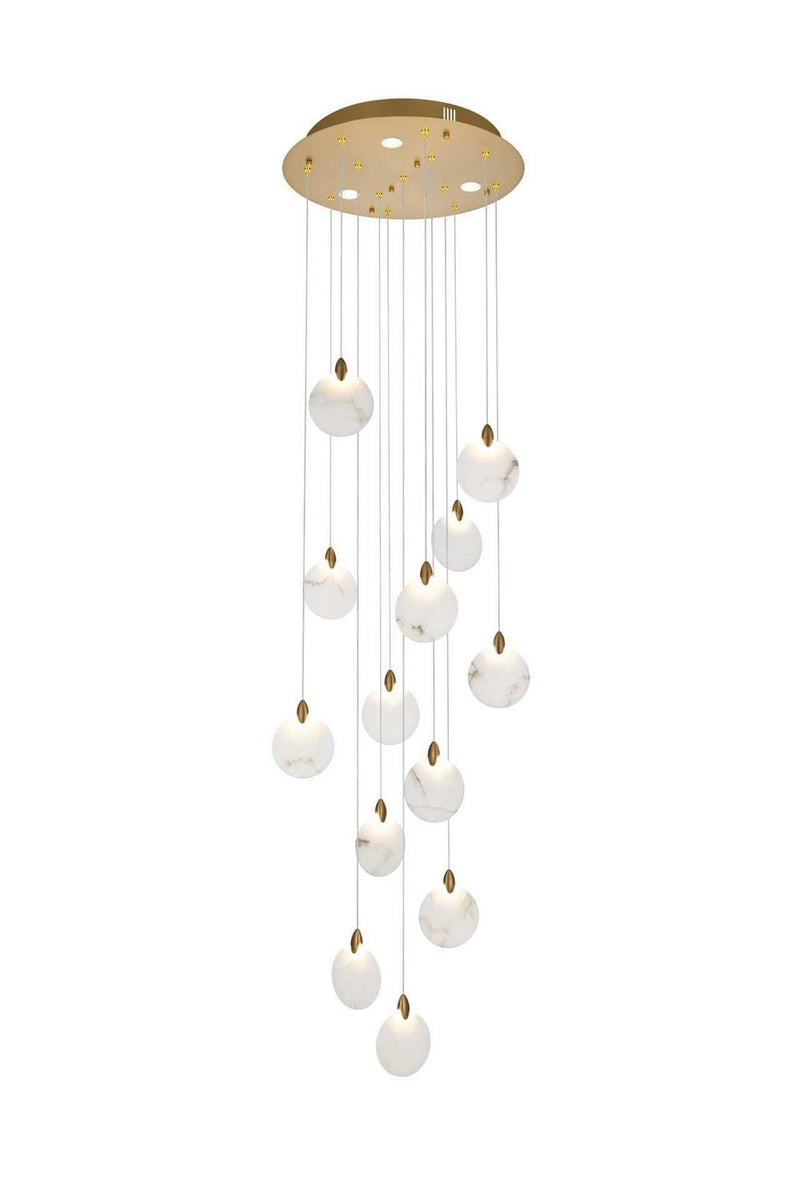 Elegant Lighting 1012D24SG-11ST LED Pendant, Satin Gold