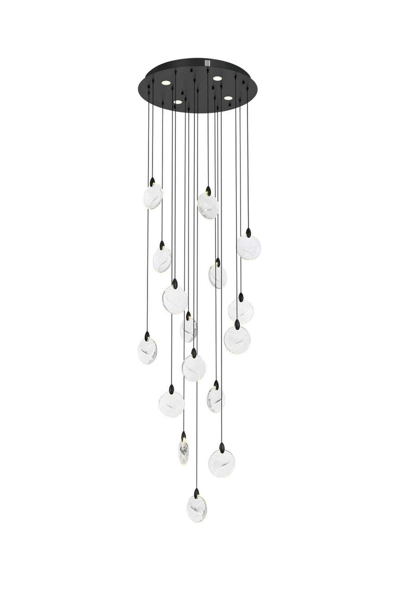 Elegant Lighting 1012D28BK-01CR LED Pendant, Black
