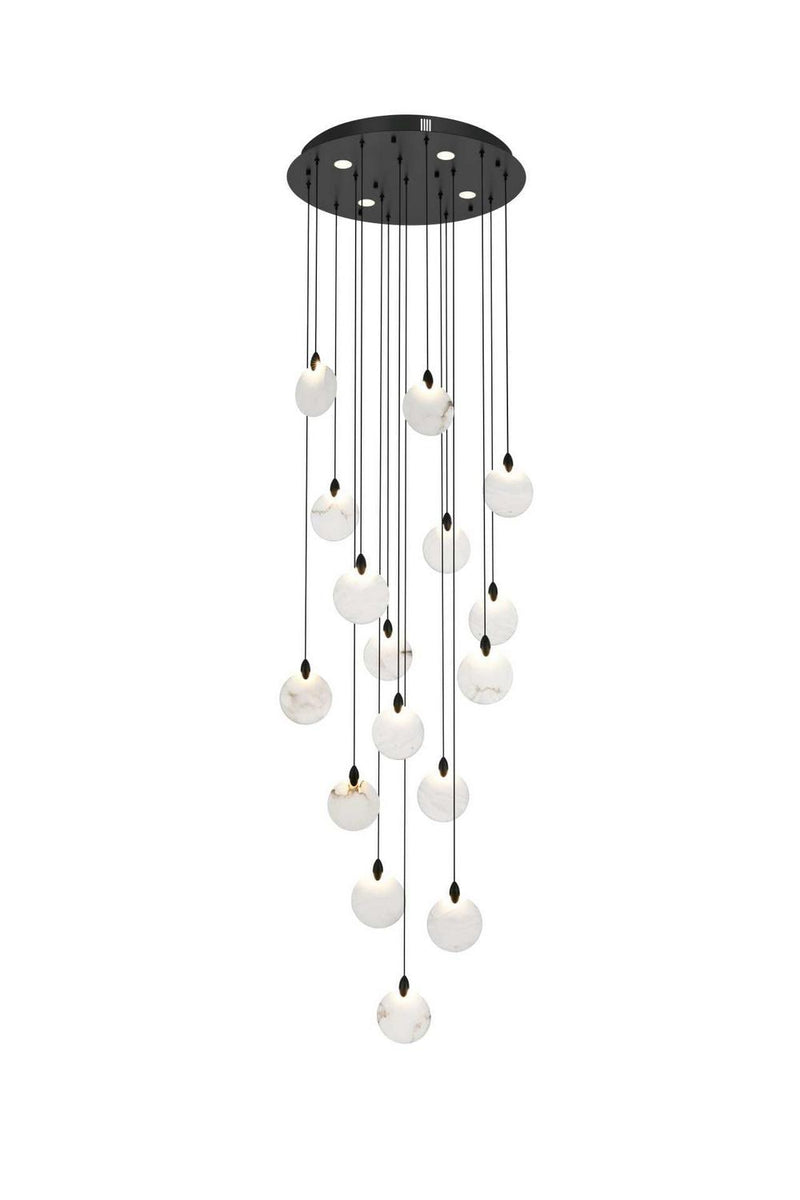 Elegant Lighting 1012D28BK-11ST LED Pendant, Black