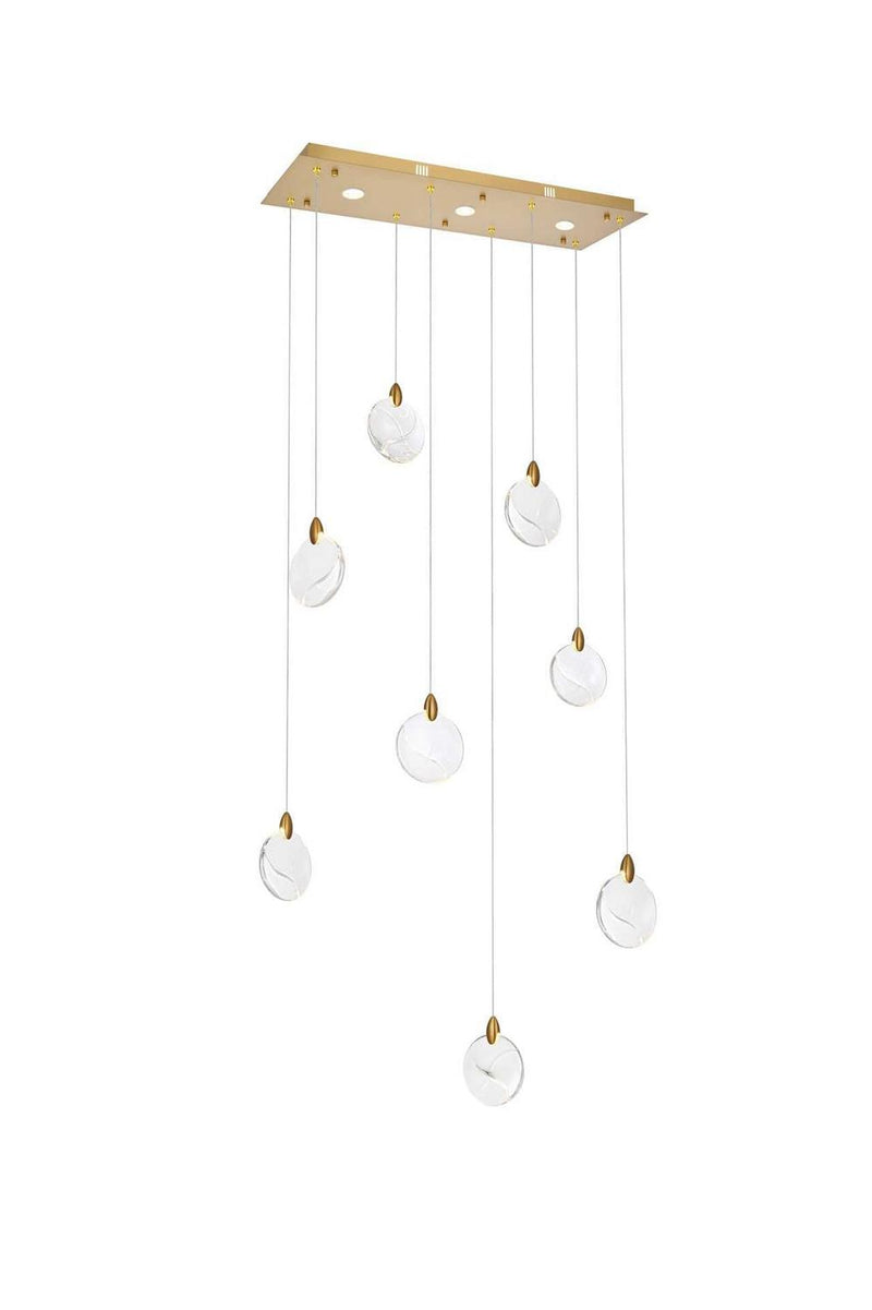 Elegant Lighting 1012D36SG-01CR LED Pendant, Satin Gold