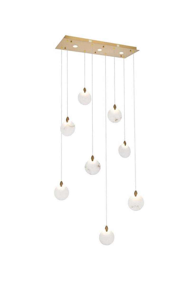 Elegant Lighting 1012D36SG-11ST LED Pendant, Satin Gold