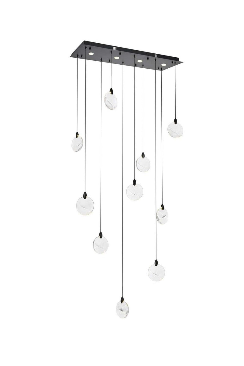Elegant Lighting 1012D42BK-01CR LED Pendant, Black