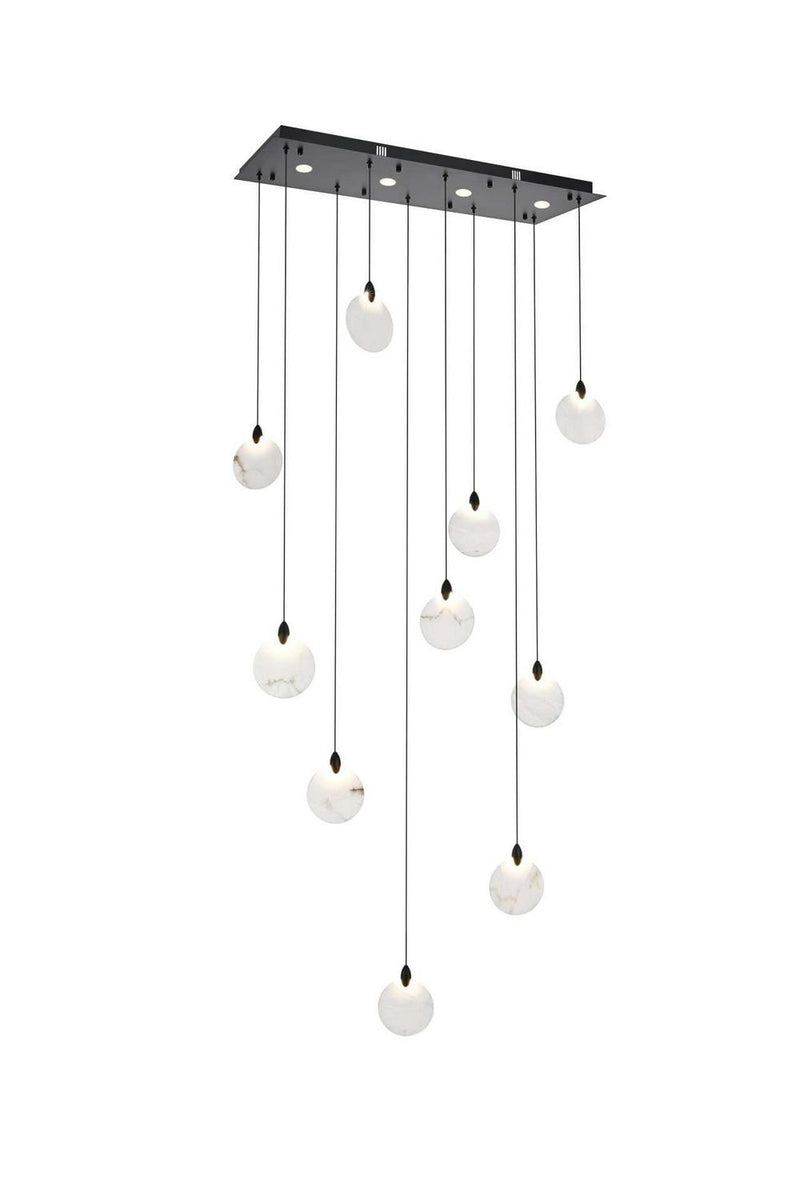 Elegant Lighting 1012D42BK-11ST LED Pendant, Black