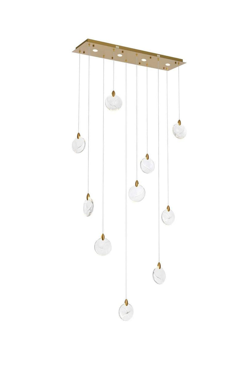 Elegant Lighting 1012D42SG-01CR LED Pendant, Satin Gold