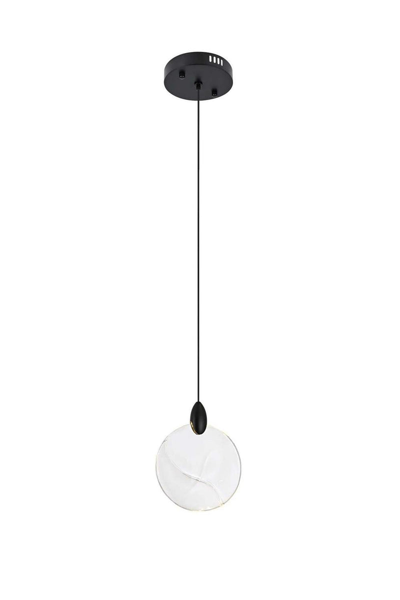 Elegant Lighting 1012D6BK-01CR LED Pendant, Black