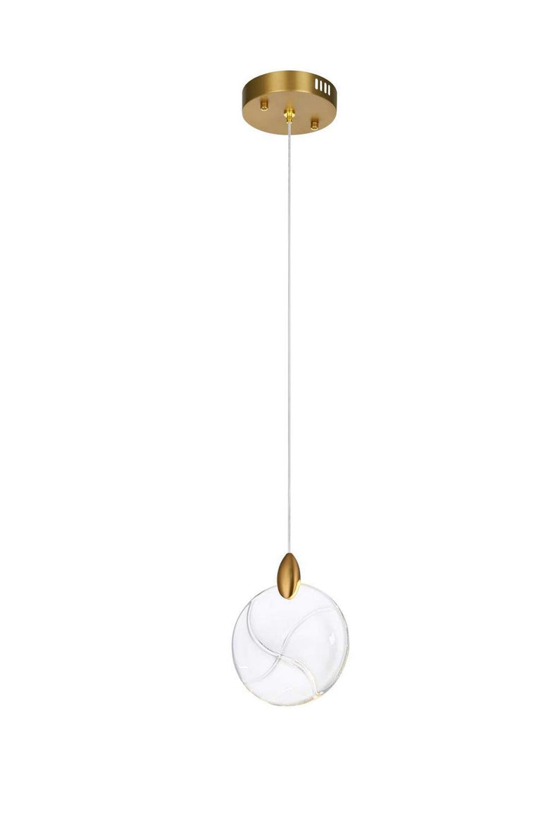 Elegant Lighting 1012D6SG-01CR LED Pendant, Satin Gold