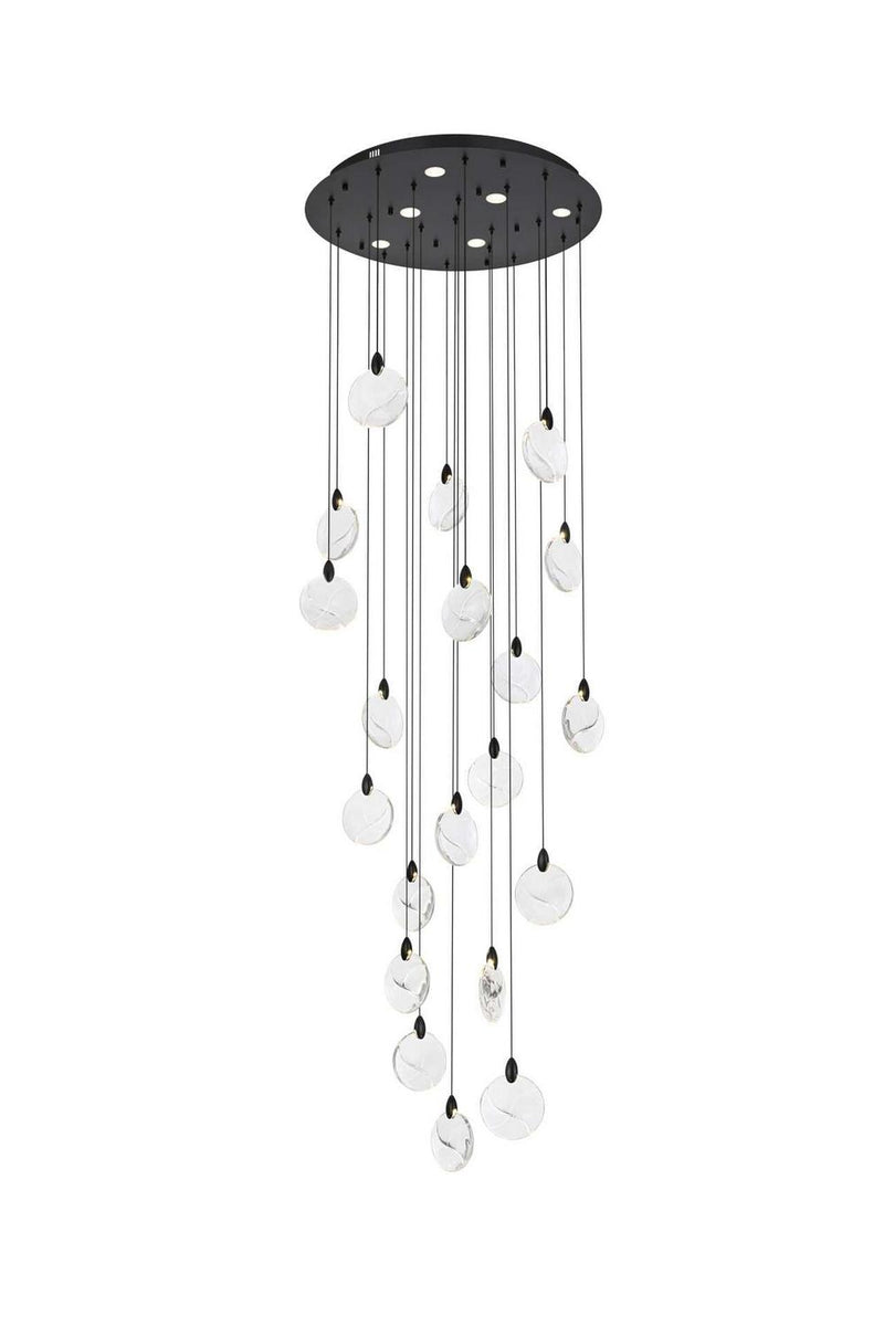 Elegant Lighting 1012G32BK-01CR LED Chandelier, Black