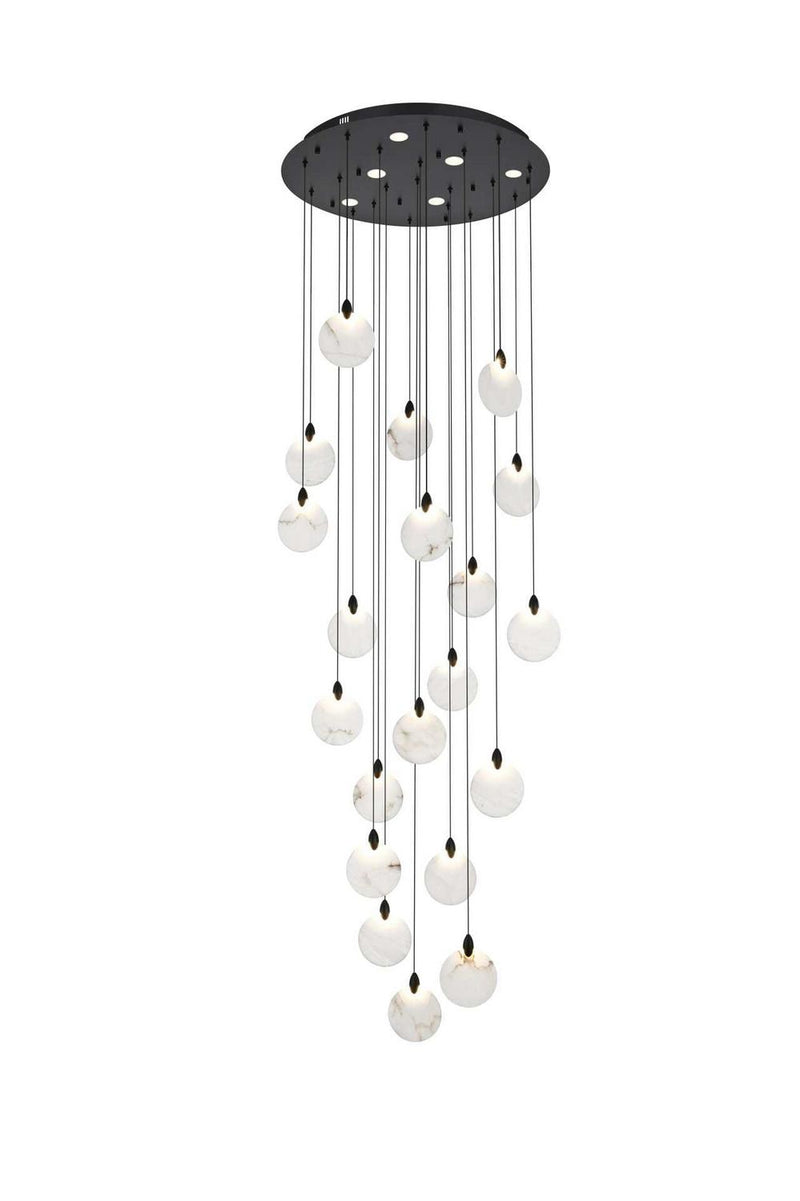 Elegant Lighting 1012G32BK-11ST LED Chandelier, Black