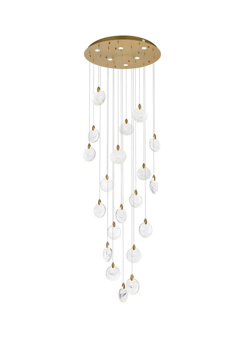 Elegant Lighting 1012G32SG-01CR LED Chandelier, Satin Gold