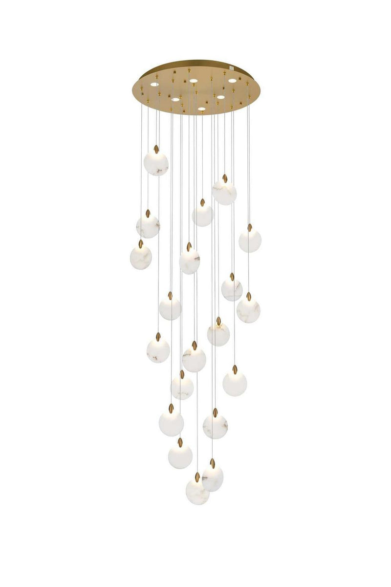 Elegant Lighting 1012G32SG-11ST LED Chandelier, Satin Gold